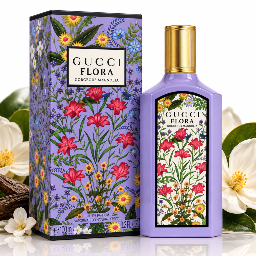 Gucci Flora Gorgeous Magnolia Eau de Parfum for Women – 3.3 oz Floral Fragrance Spray