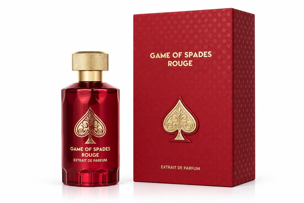 Jo Milano Game of Spades Rouge Parfum Spray | 3.4 oz (100ml) | Oud Wood, Sugar, Warm, Spicy, Orange, Saffron Scent | Long Lasting Fragrance for Men and Women (Unisex)