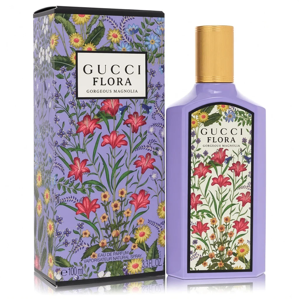 Gucci Flora Gorgeous Magnolia Eau de Parfum for Women – 3.3 oz Floral Fragrance Spray